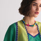 COLOUR BLOCKED APPLIQUE' AND CUTWORK JACKET