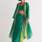 COLOUR BLOCKED APPLIQUE' AND CUTWORK JACKET