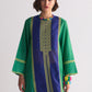 COLOUR BLOCKED KAMEEZ WITH GEOMETRIC APPLIQUE'