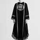 CIRCULAR MAXI DRESS WITH APPLIQUE' AND CUTWORK