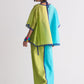 COLOUR BLOCKED APPLIQUE' AND CUTWORK CIRCULAR SHIRT