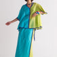 COLOUR BLOCKED APPLIQUE' AND CUTWORK CIRCULAR SHIRT
