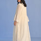 PLEATED APPLIQUE' AND CUTWORK DRESS