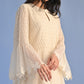 PLEATED APPLIQUE' AND CUTWORK DRESS