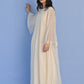 PLEATED APPLIQUE' AND CUTWORK DRESS