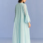 PLEATED APPLIQUE' AND CUTWORK DRESS