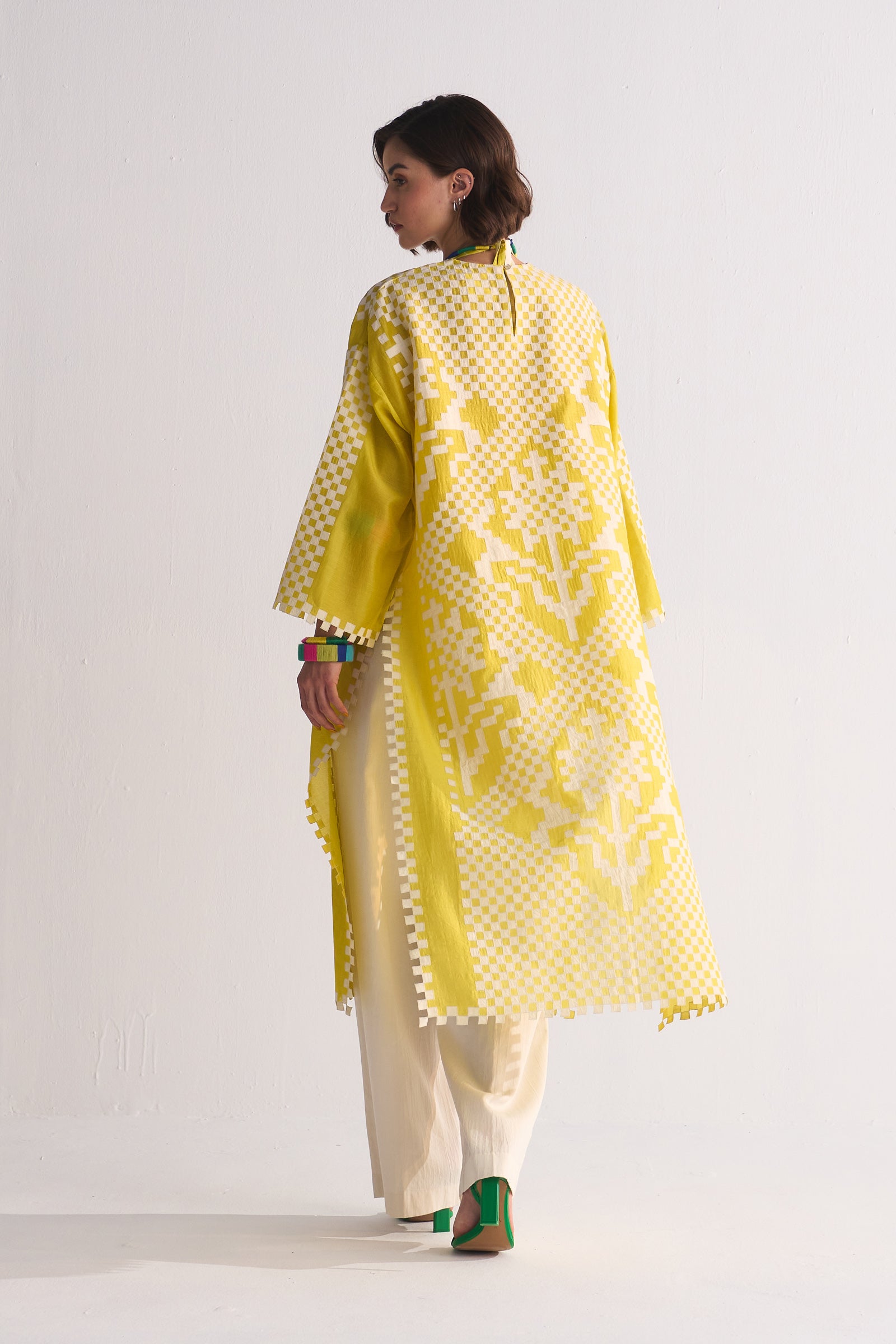 CROSS ARTWORK APPLIQUE' AND CUTWORK KAMEEZ