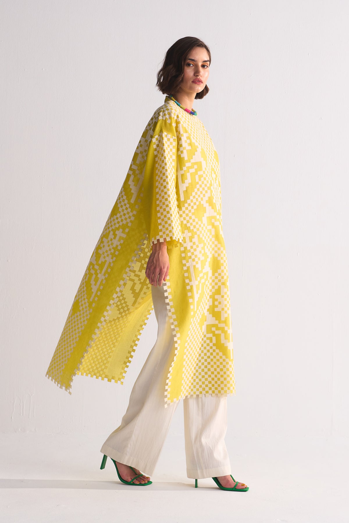 CROSS ARTWORK APPLIQUE' AND CUTWORK KAMEEZ