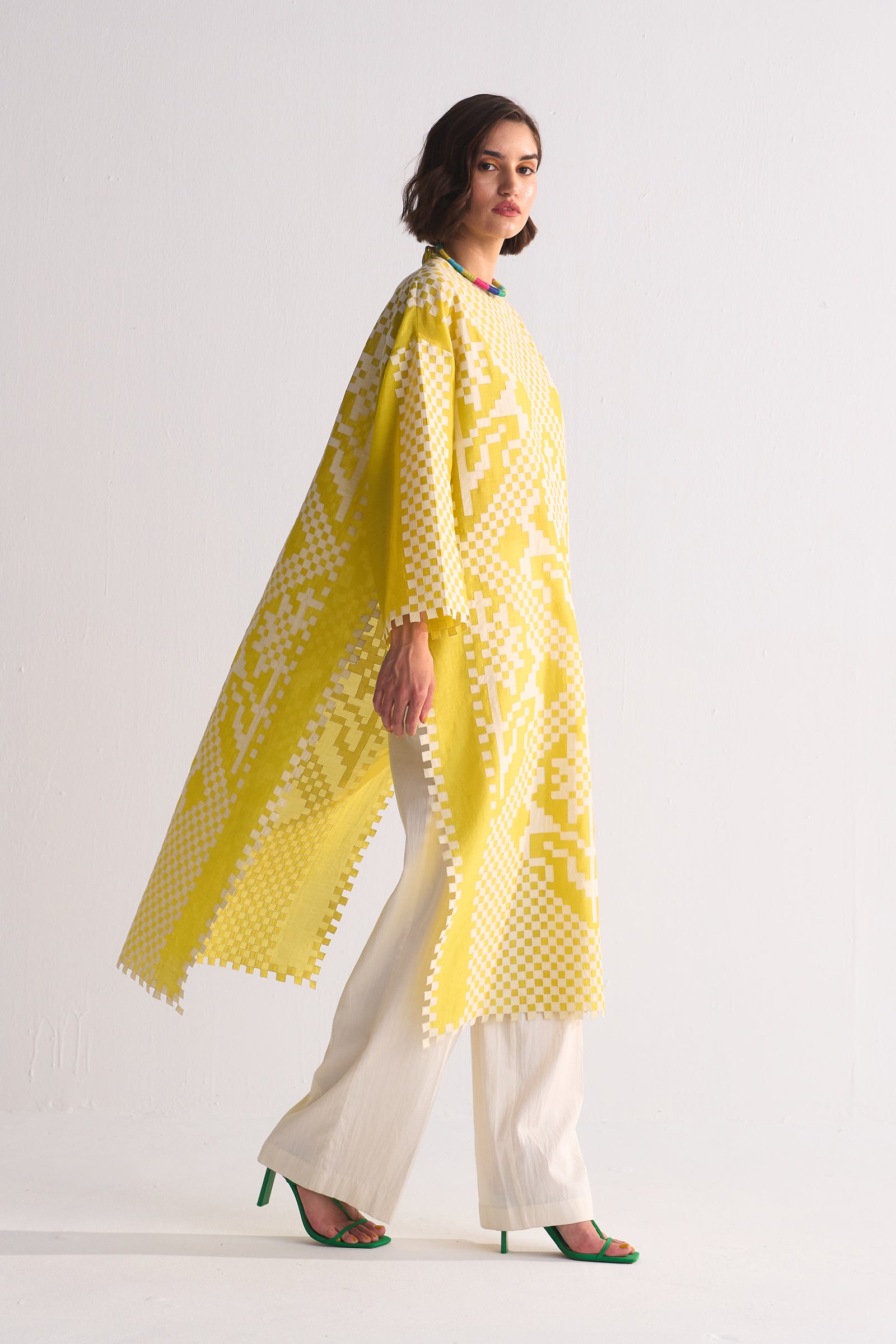 CROSS ARTWORK APPLIQUE' AND CUTWORK KAMEEZ