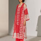 GEOMETRIC FLORAL CUTWORK DROP SHOULDER KAMEEZ