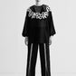 DROP SHOULDER SHIRT WITH NECK APPLIQUE'