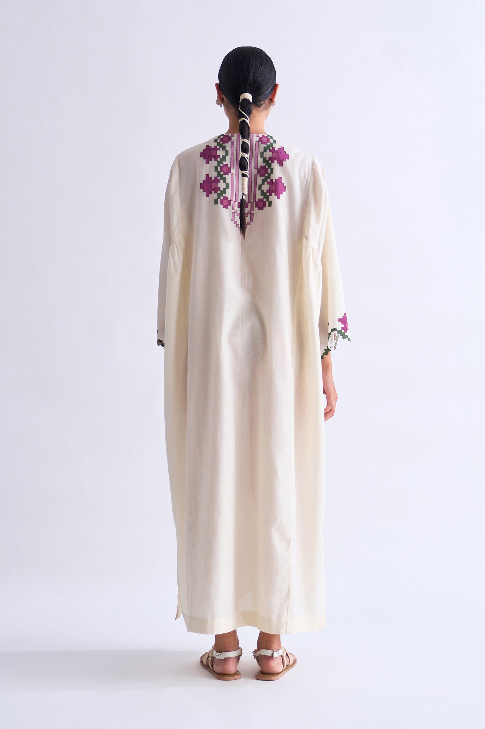 SIDE GATHER KAFTAN DRESS
