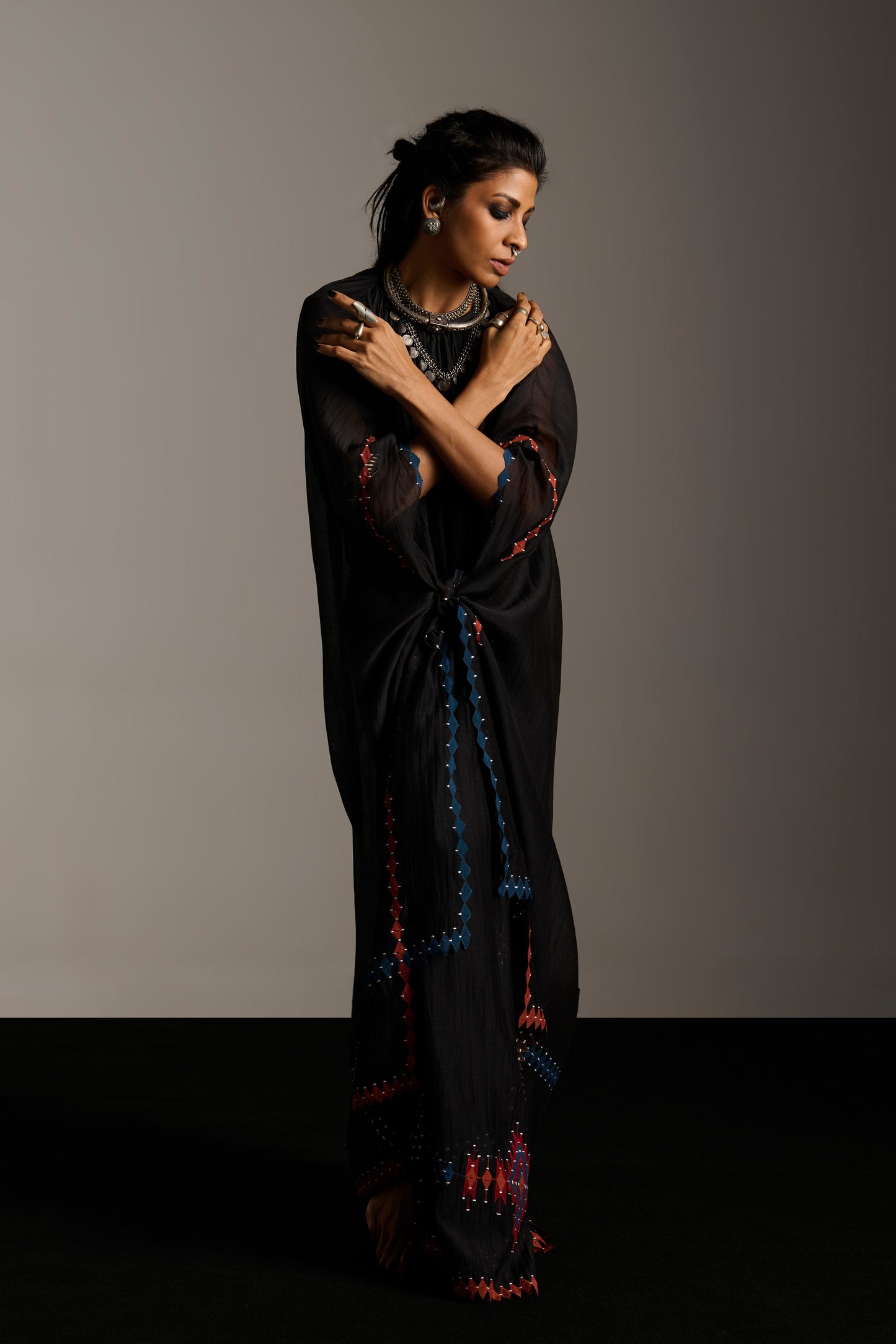 GATHER NECK KAFTAN