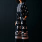 BLACK CENTRE GATHER APPLIQUE' DRESS