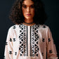 IVORY CENTRE GATHER APPLIQUE' DRESS