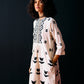 IVORY CENTRE GATHER APPLIQUE' DRESS