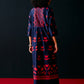 NAVY CENTRE GATHER APPLIQUE' DRESS