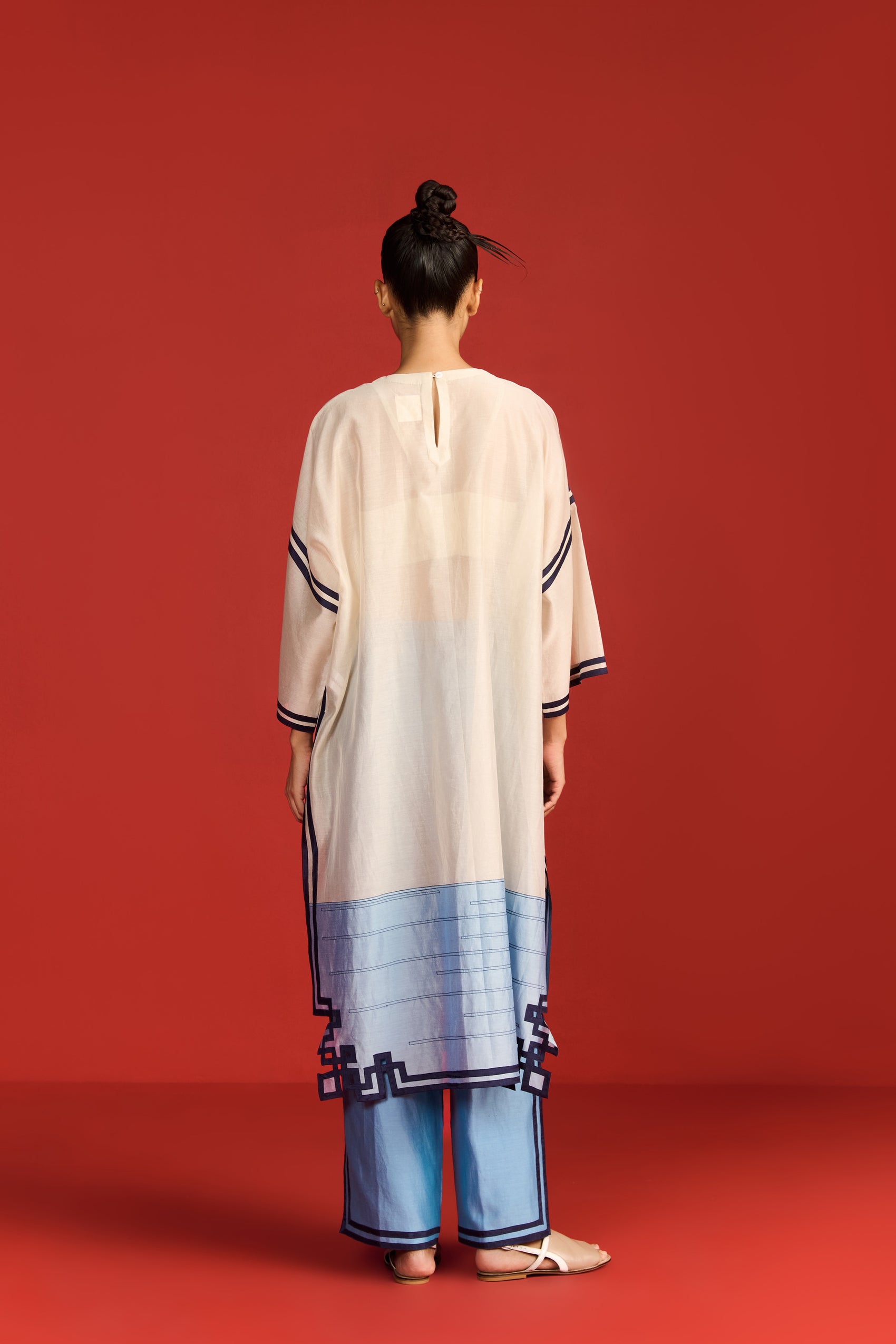 SUN, CRANE AND CLOUDS KAFTAN TUNIC