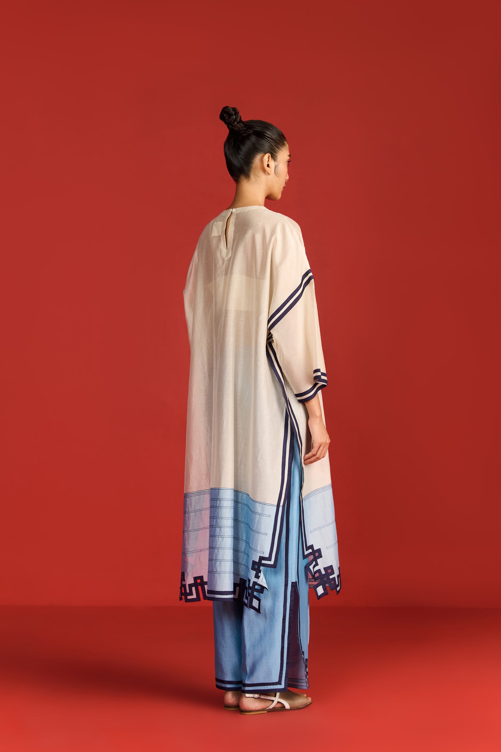 SUN, CRANE AND CLOUDS KAFTAN TUNIC