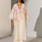GEOMETRIC AND FLORAL CUTWORK KAFTAN IVR