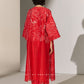 GEOMETRIC AND FLORAL CUTWORK KAFTAN RED