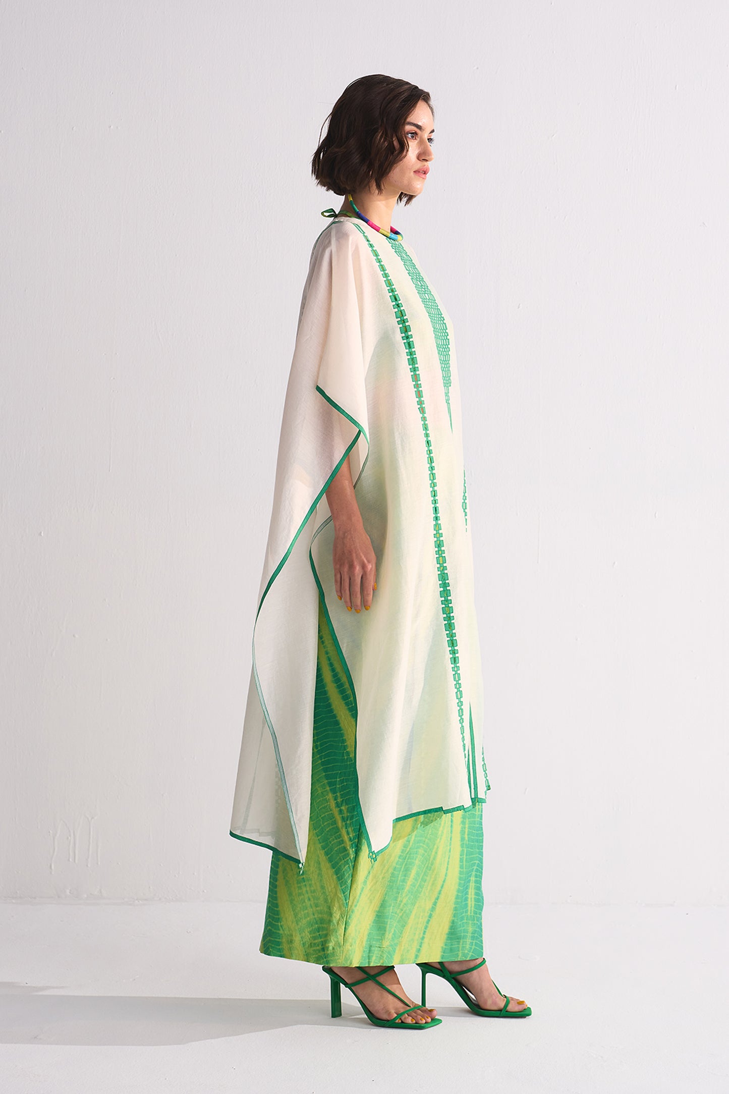 GEOMETRIC PATTERN APPLIQUE' KAFTAN