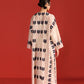 APPLIQUE' AND OUTLINE CENTRE GATHER LONG KAFTAN