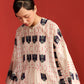 APPLIQUE' AND OUTLINE CENTRE GATHER LONG KAFTAN