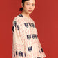 APPLIQUE' AND OUTLINE CENTRE GATHER LONG KAFTAN