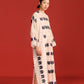 APPLIQUE' AND OUTLINE CENTRE GATHER LONG KAFTAN