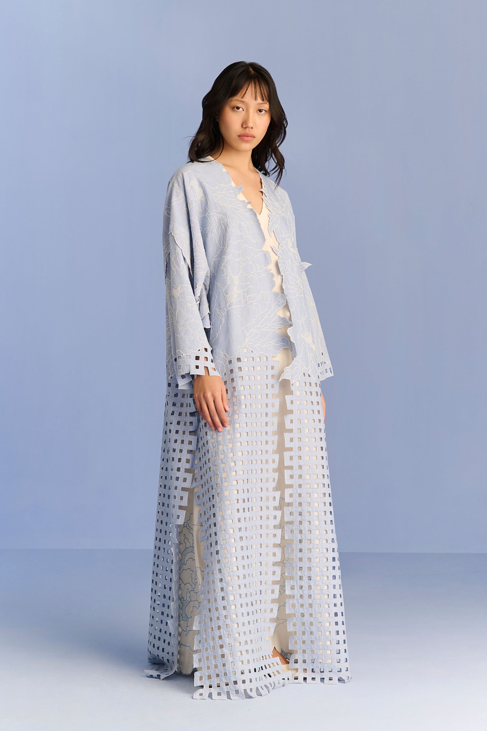 APPLIQUE' AND CUTWORK JACKET SET