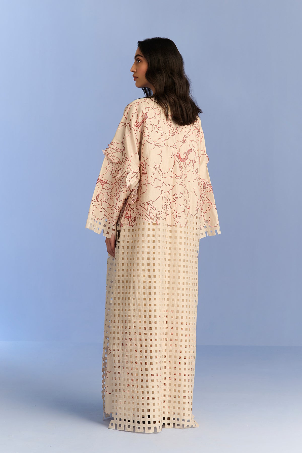APPLIQUE' AND CUTWORK JACKET SET