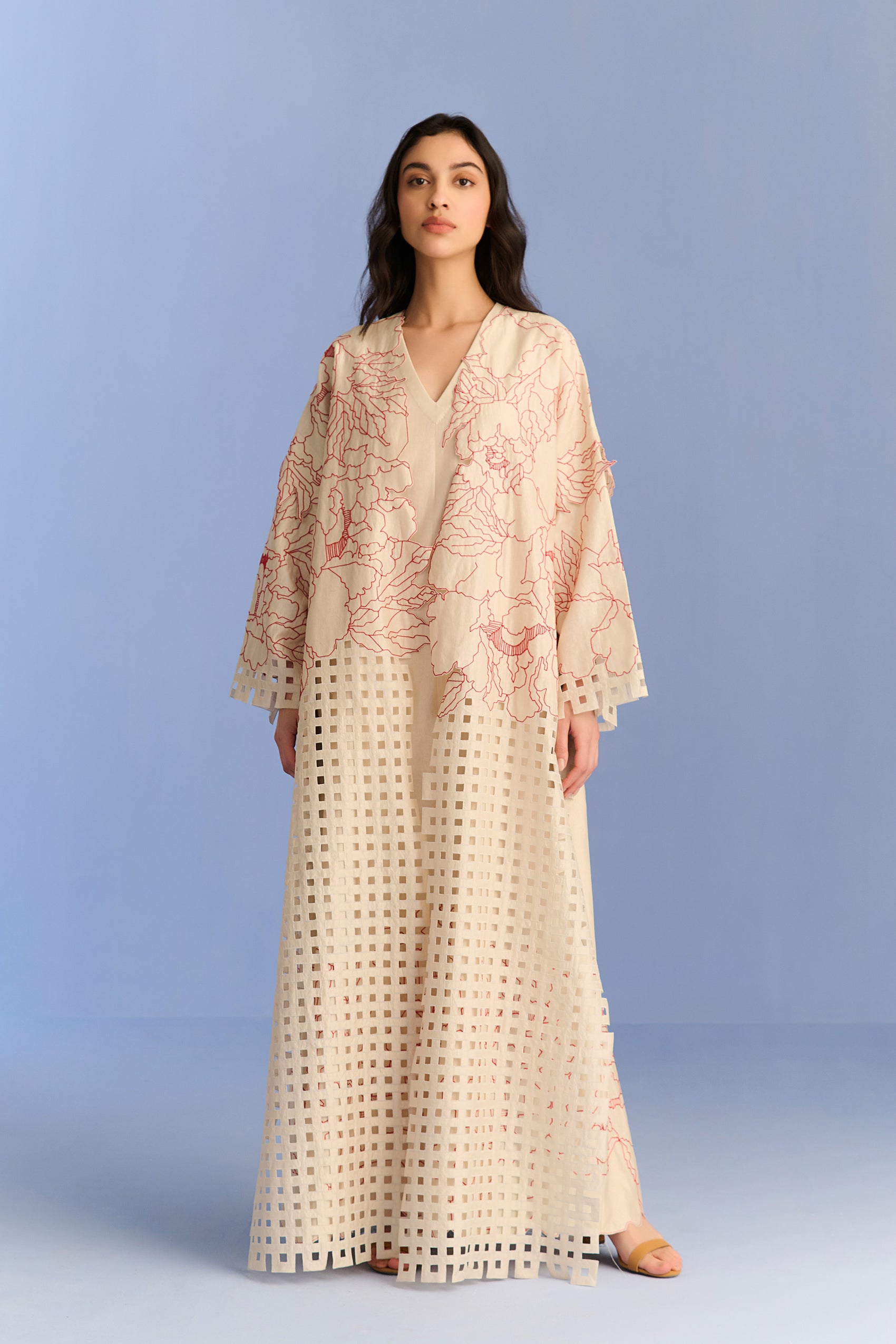 APPLIQUE' AND CUTWORK JACKET SET