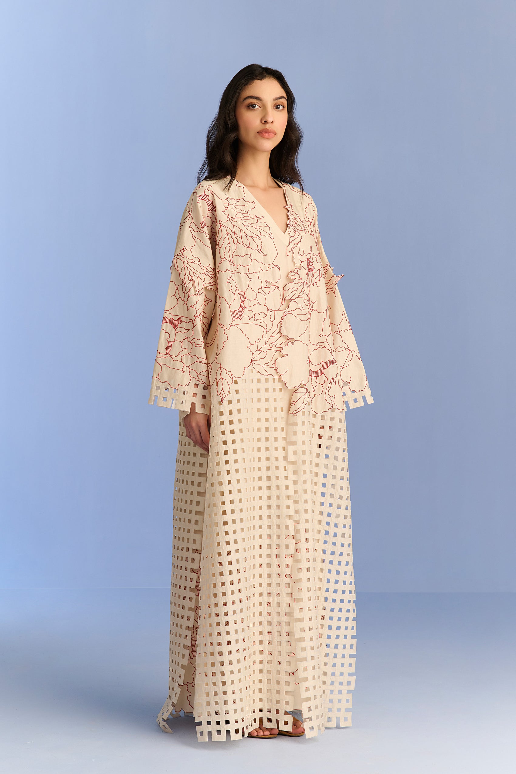 APPLIQUE' AND CUTWORK JACKET SET