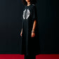 BLACK TRIBAL APPLIQUE' KAFTAN