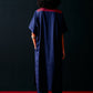 NAVY TRIBAL APPLIQUE' KAFTAN