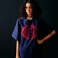 NAVY TRIBAL APPLIQUE' KAFTAN