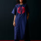 NAVY TRIBAL APPLIQUE' KAFTAN