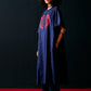 NAVY TRIBAL APPLIQUE' KAFTAN