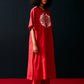 RED TRIBAL APPLIQUE' KAFTAN