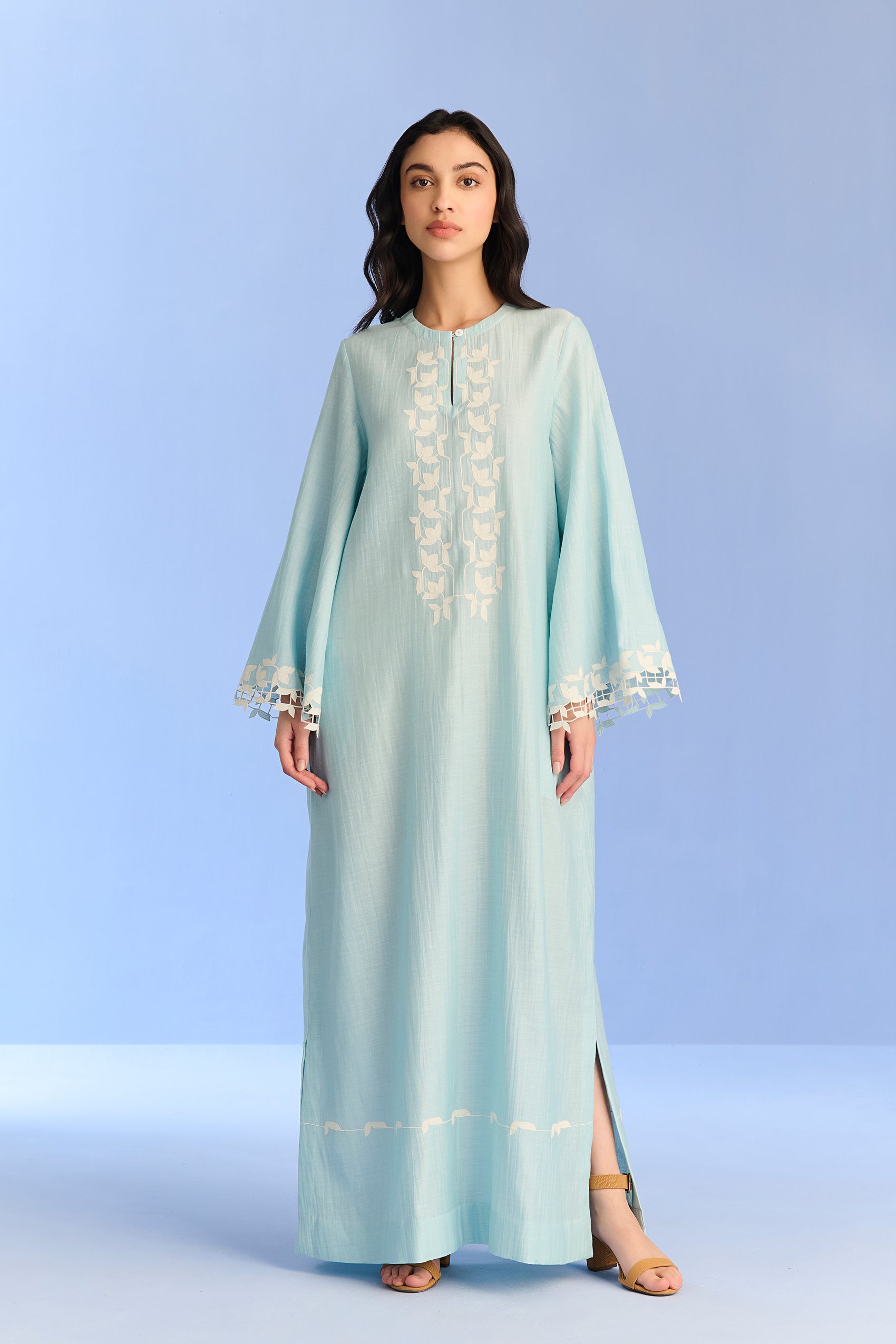 A-LINE DRESS WITH CUTWORK
