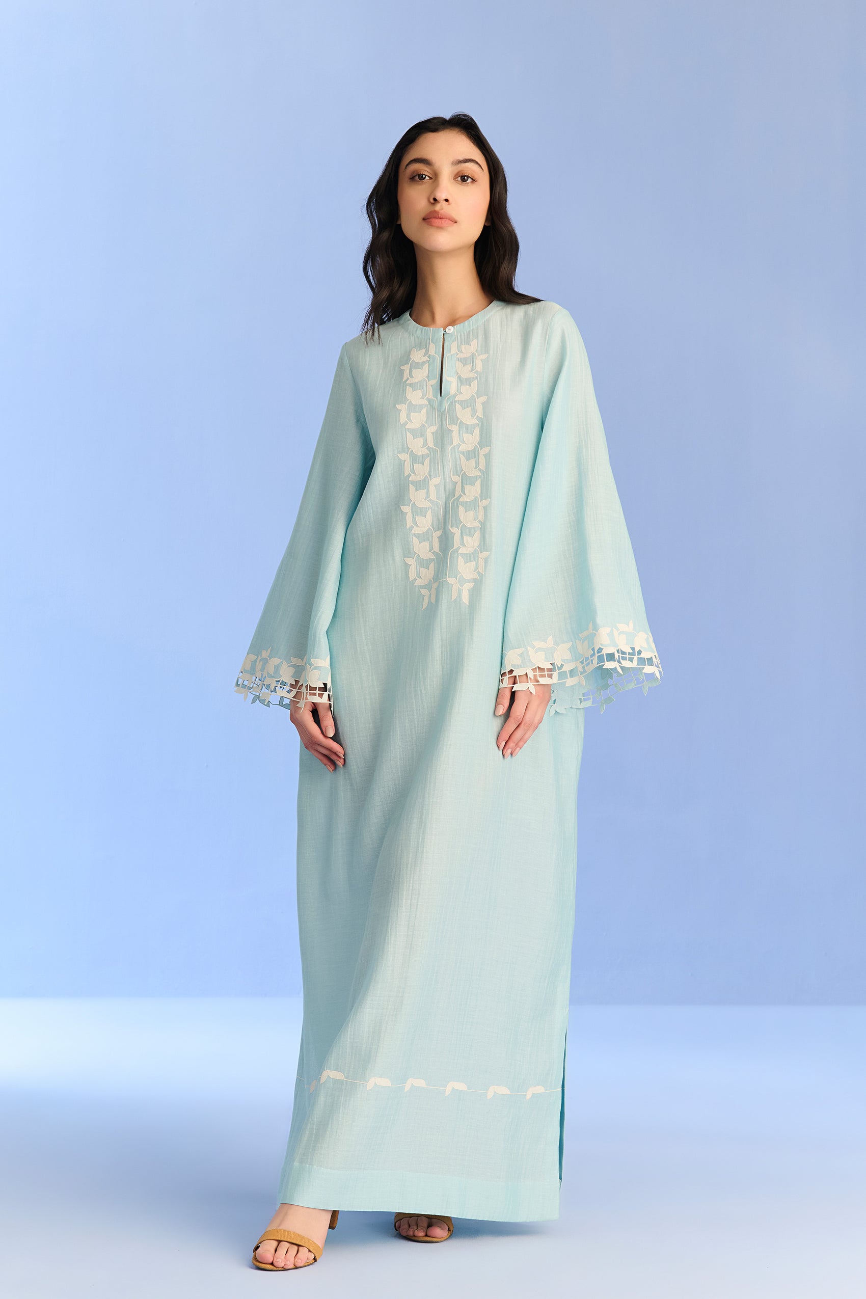 A-LINE DRESS WITH CUTWORK