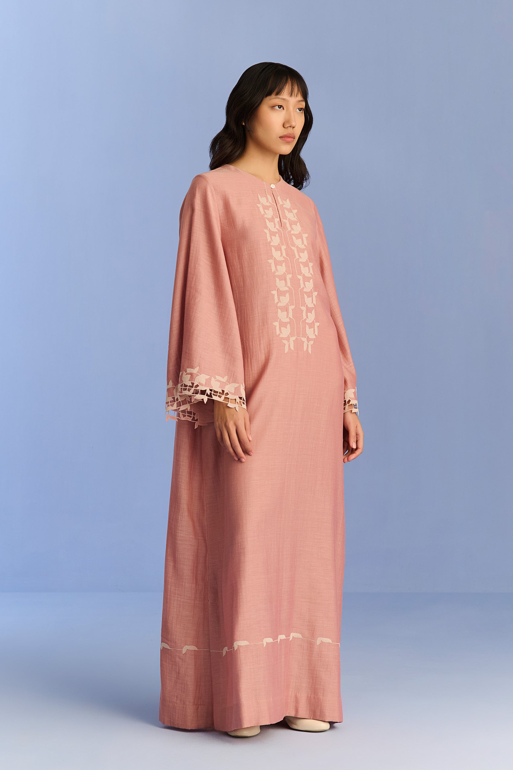 A-LINE DRESS WITH CUTWORK