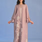 A-LINE DRESS WITH FLORAL CUTWORK