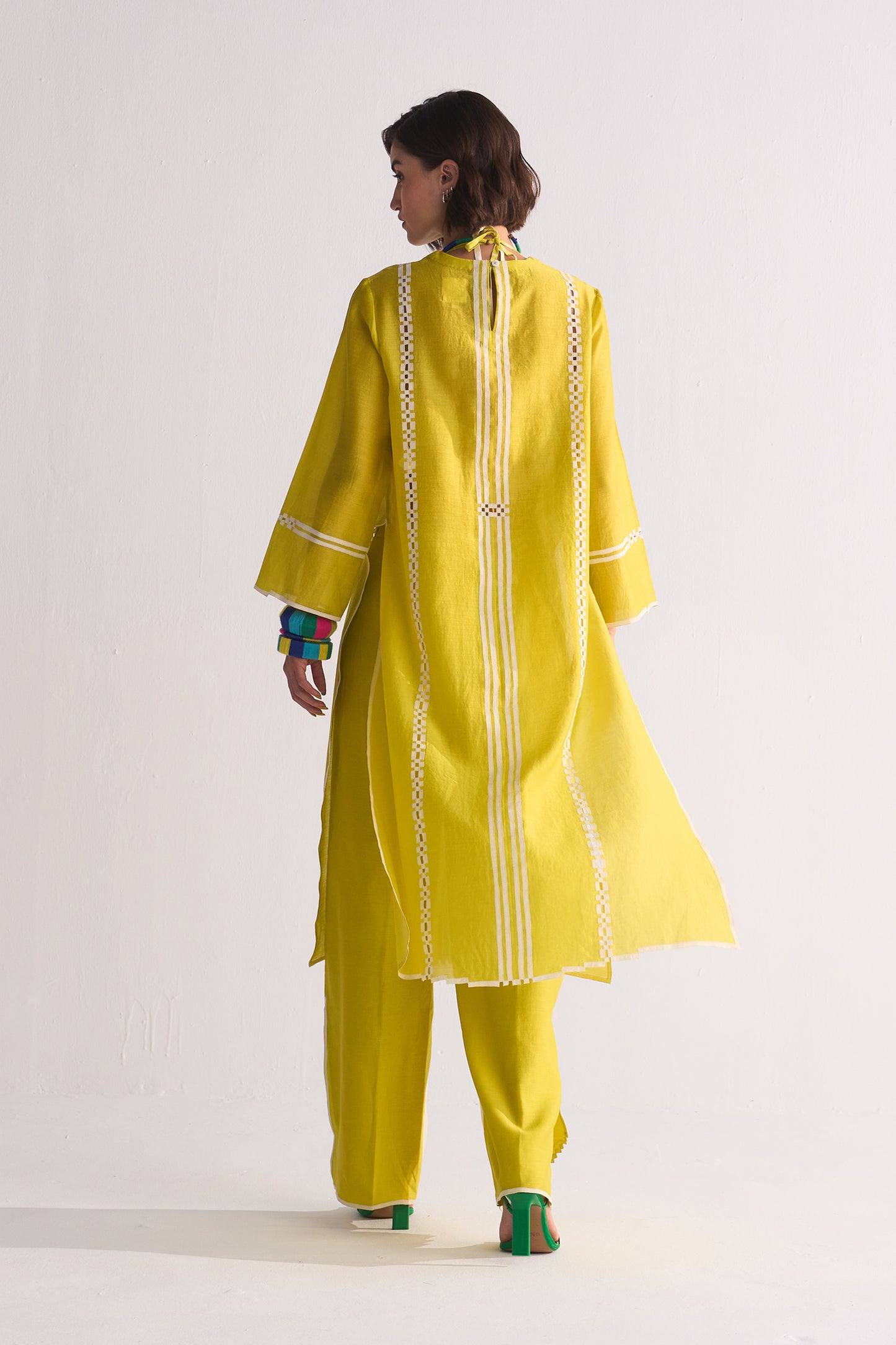 GEOMETRIC APPLIQUE' MILD A-LINE KAMEEZ