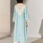 GEOMETRIC FLORAL NECK CUTWORK KAMEEZ SKY