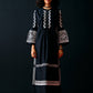 BLACK BELL SLEEVE APPLIQUE' DRESS