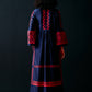 NAVY BELL SLEEVE APPLIQUE' DRESS