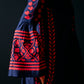 NAVY BELL SLEEVE APPLIQUE' DRESS