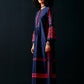 NAVY BELL SLEEVE APPLIQUE' DRESS
